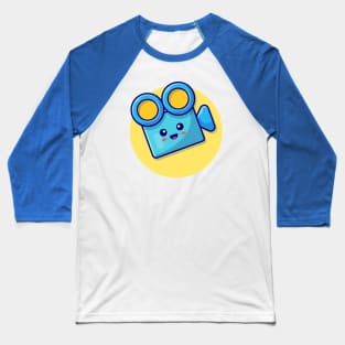 Cute Camera Movie Cartoon Vector Icon Illustration Baseball T-Shirt